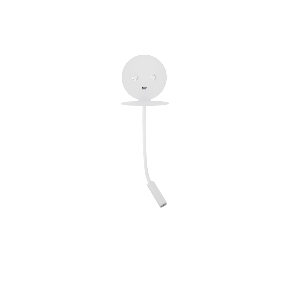 Bedside lamp Eclip White with USB Lyora 5212017423689