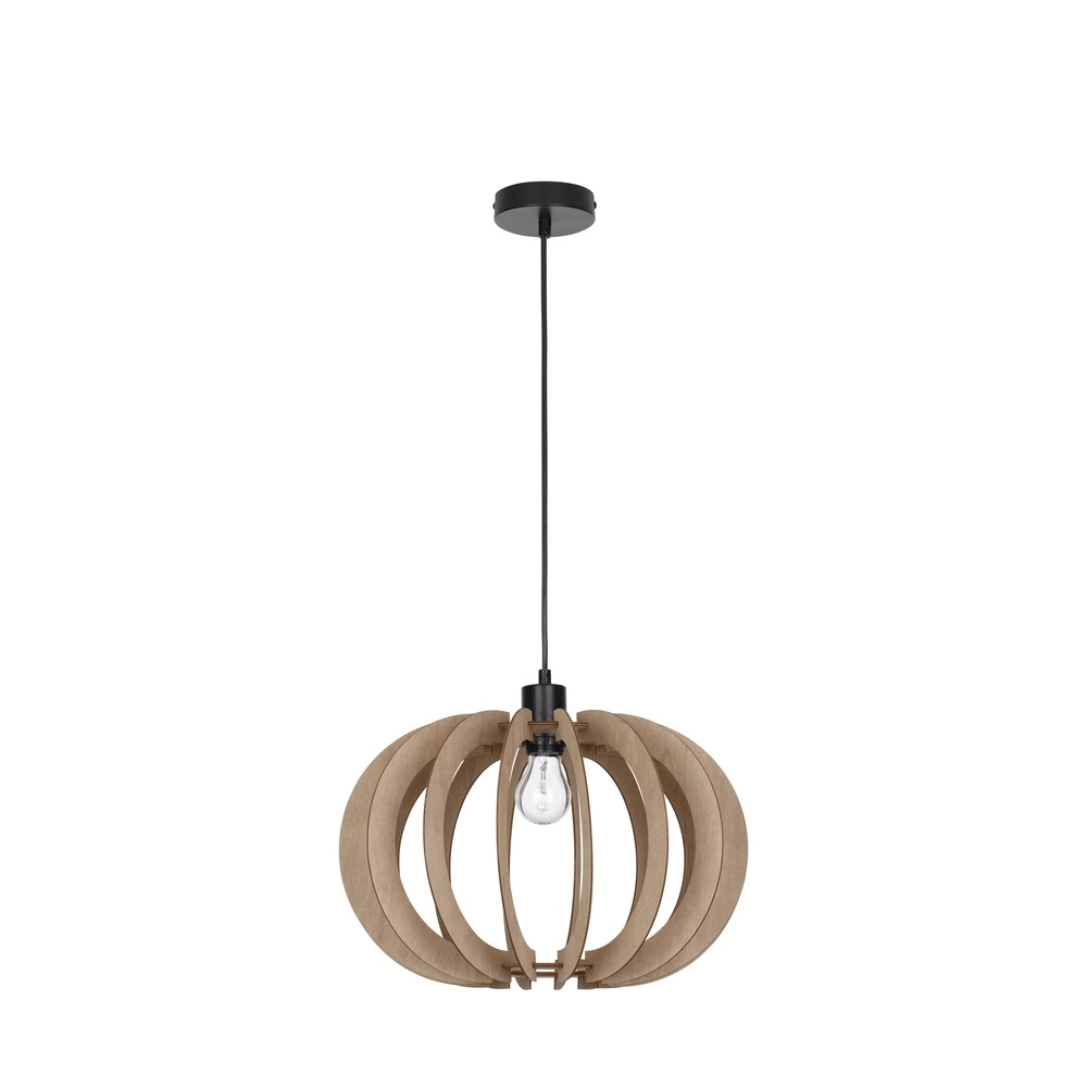 Wooden pendant lamp Ottoline dark Ø 40cm Lyora 5212017436207