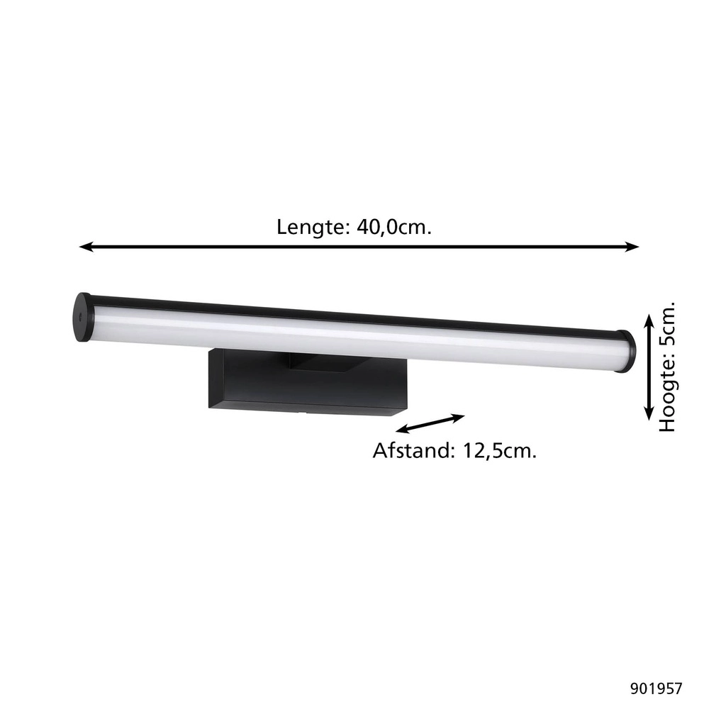 Mirror lamp Vadumi black 40cm Eglo 9008606353149