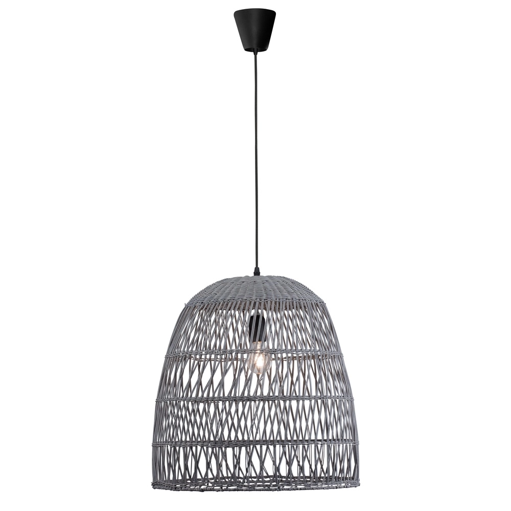 Grey pendant lamp Destin rattan Ø 46.5cm Lyora 5212017416667