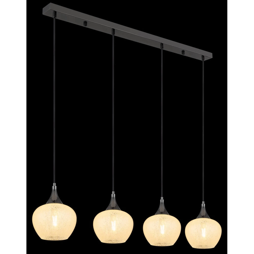 Anthracite pendant lamp Maxy with white glass 4-lights Globo 9007371456178