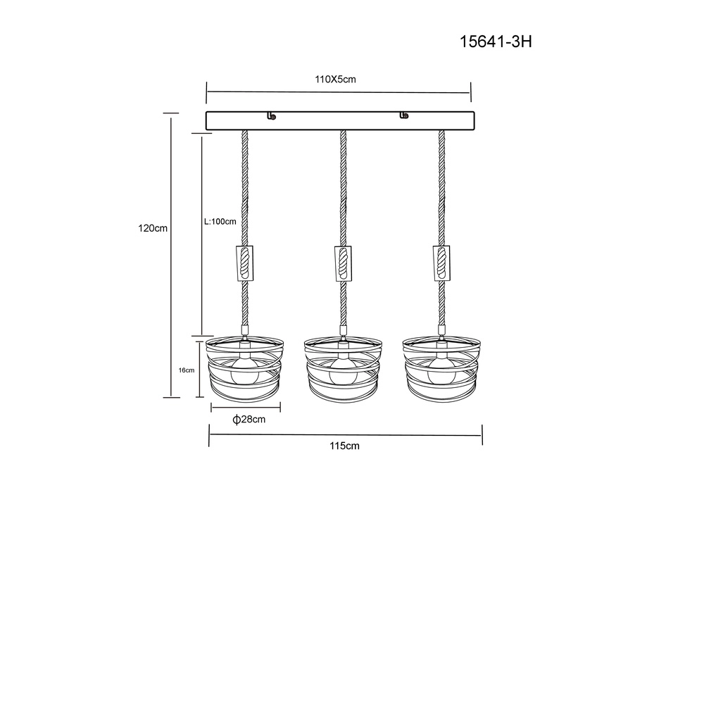 Rope lamp Marco Black Globo 9007371429257