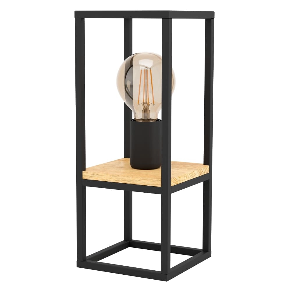 Table lamp Libertad black with wood