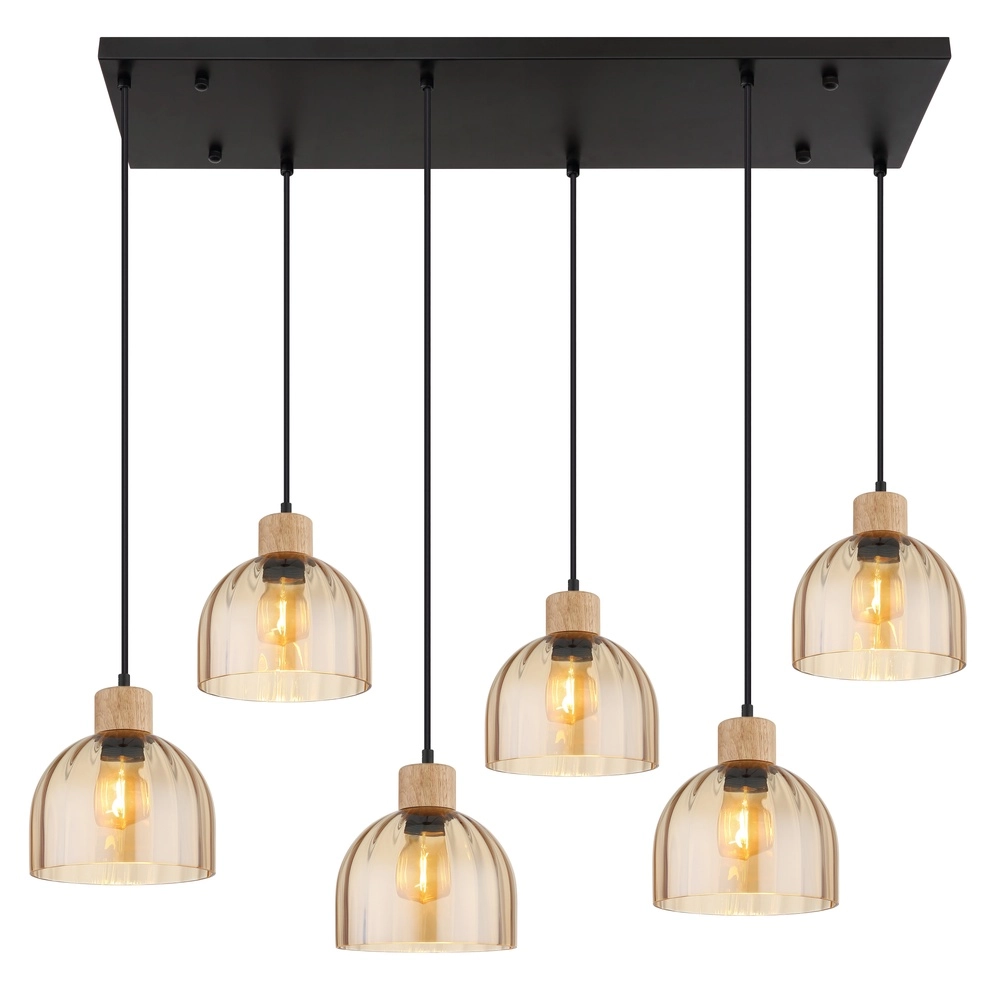 6-light pendant lamp Swanson Black Globo 9007371586653