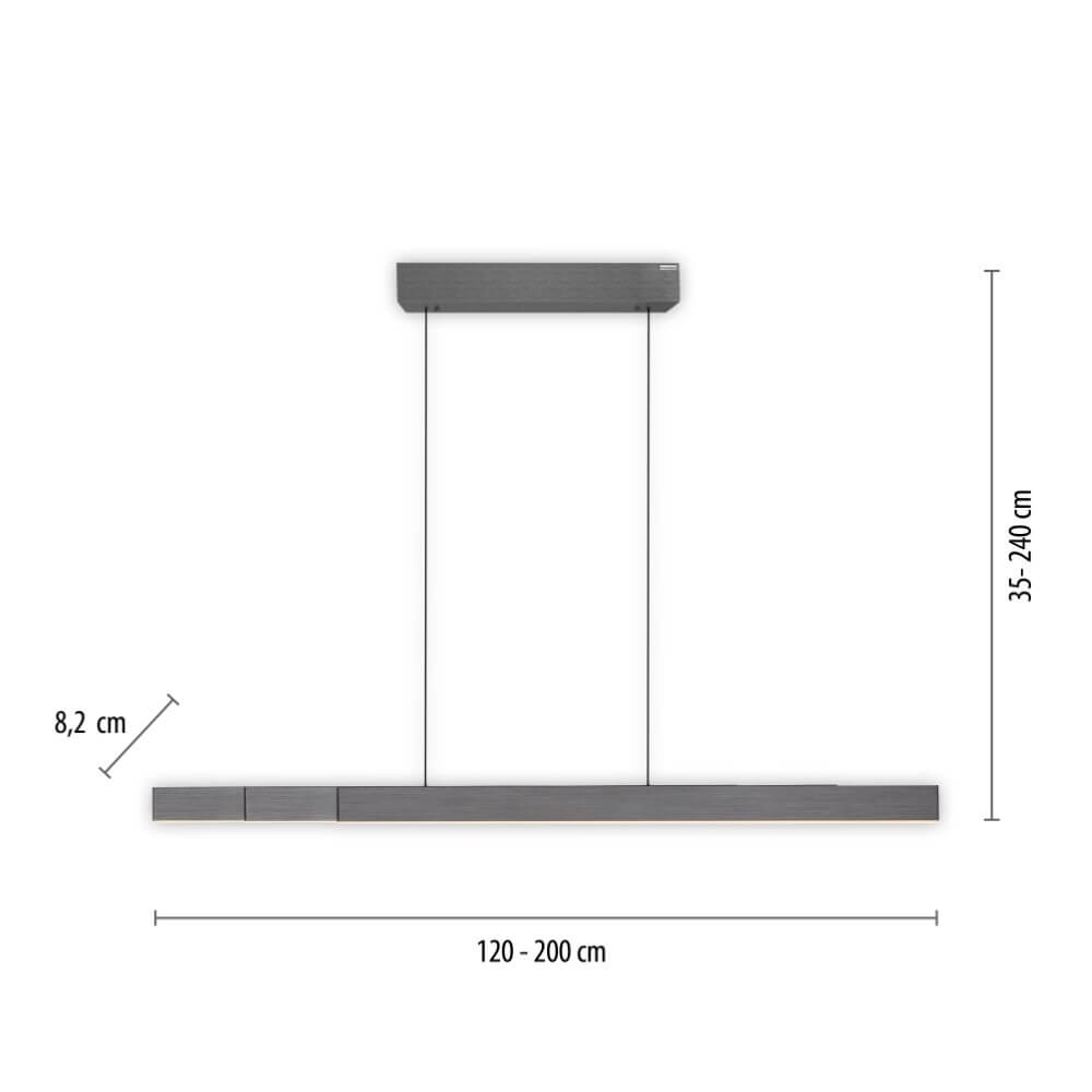 Design hanging lamp Pure Moto-Rise gray Paul Neuhaus 4012248366653