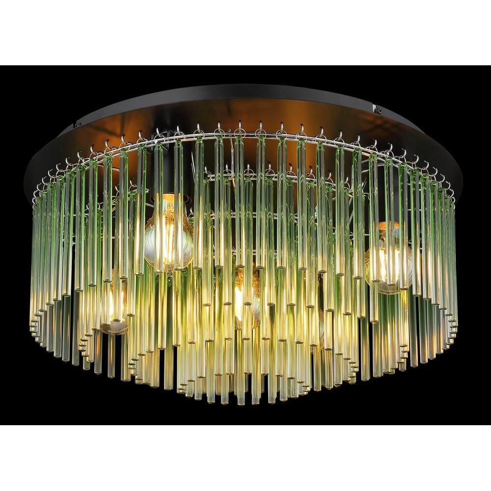 Black ceiling lamp Gorley with glass Ø 32cm Globo 9007371448951