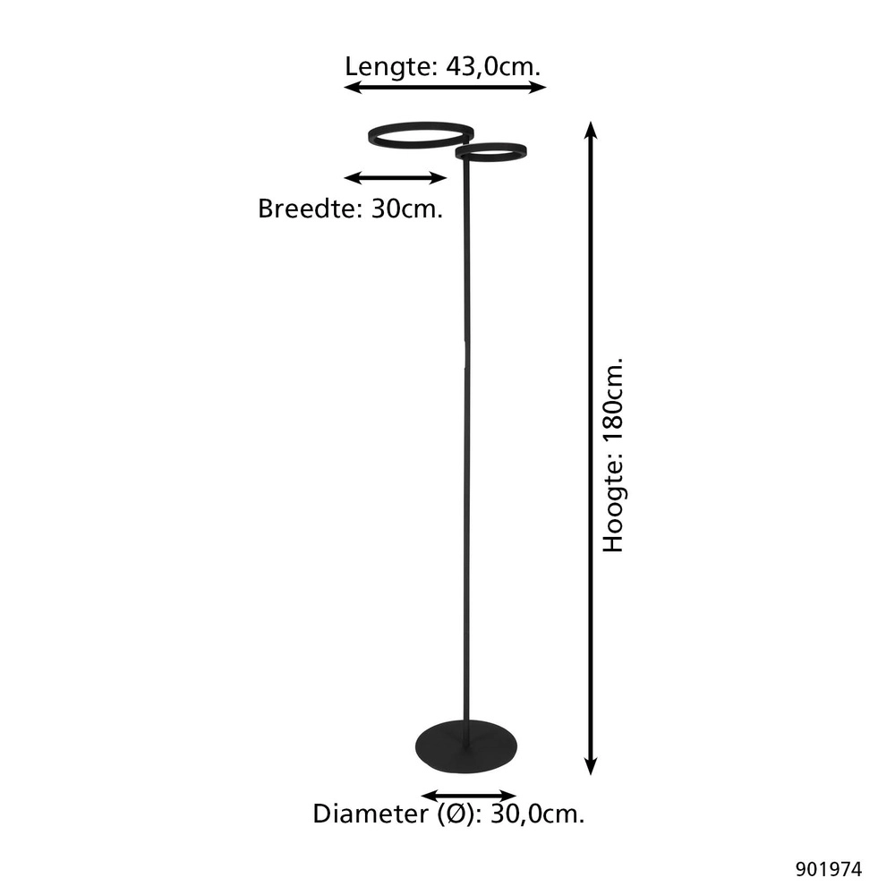Design floor lamp Castelpoto 1 black Eglo 9008606357314