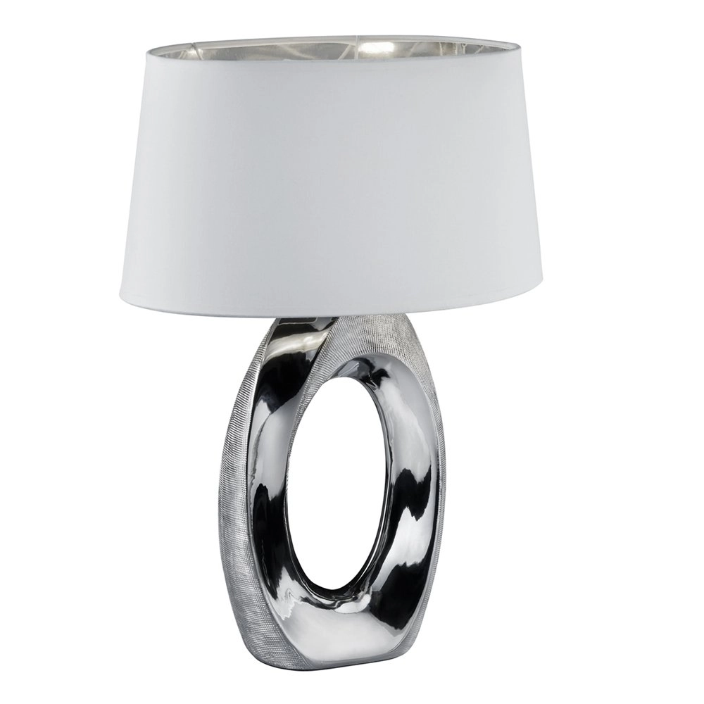 Table lamp Taba 52cm chrome with white