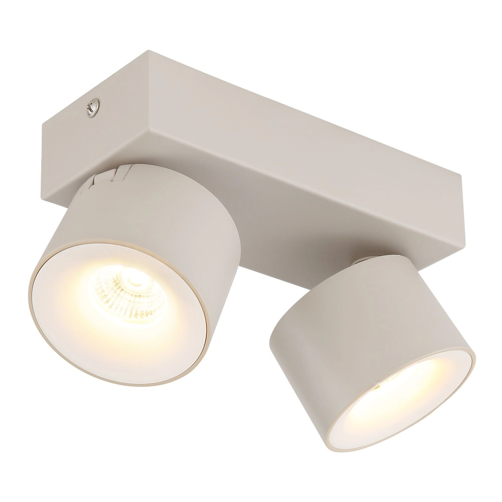 2-light ceiling spotlight Rae sand brown