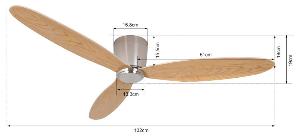 Ceiling fan wood Airfusion Radar Ø 132cm Beacon 9333509102373