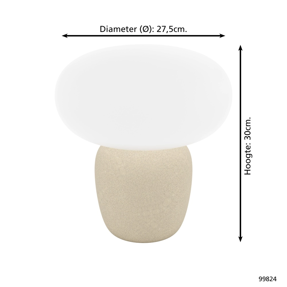 Beige table lamp Cahuama Ø 30cm - 1x E27 Eglo 9002759998240