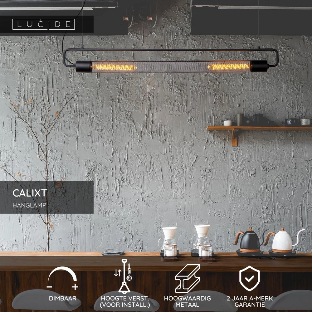 Design pendant lamp Calixt Black Lucide 5411212051479