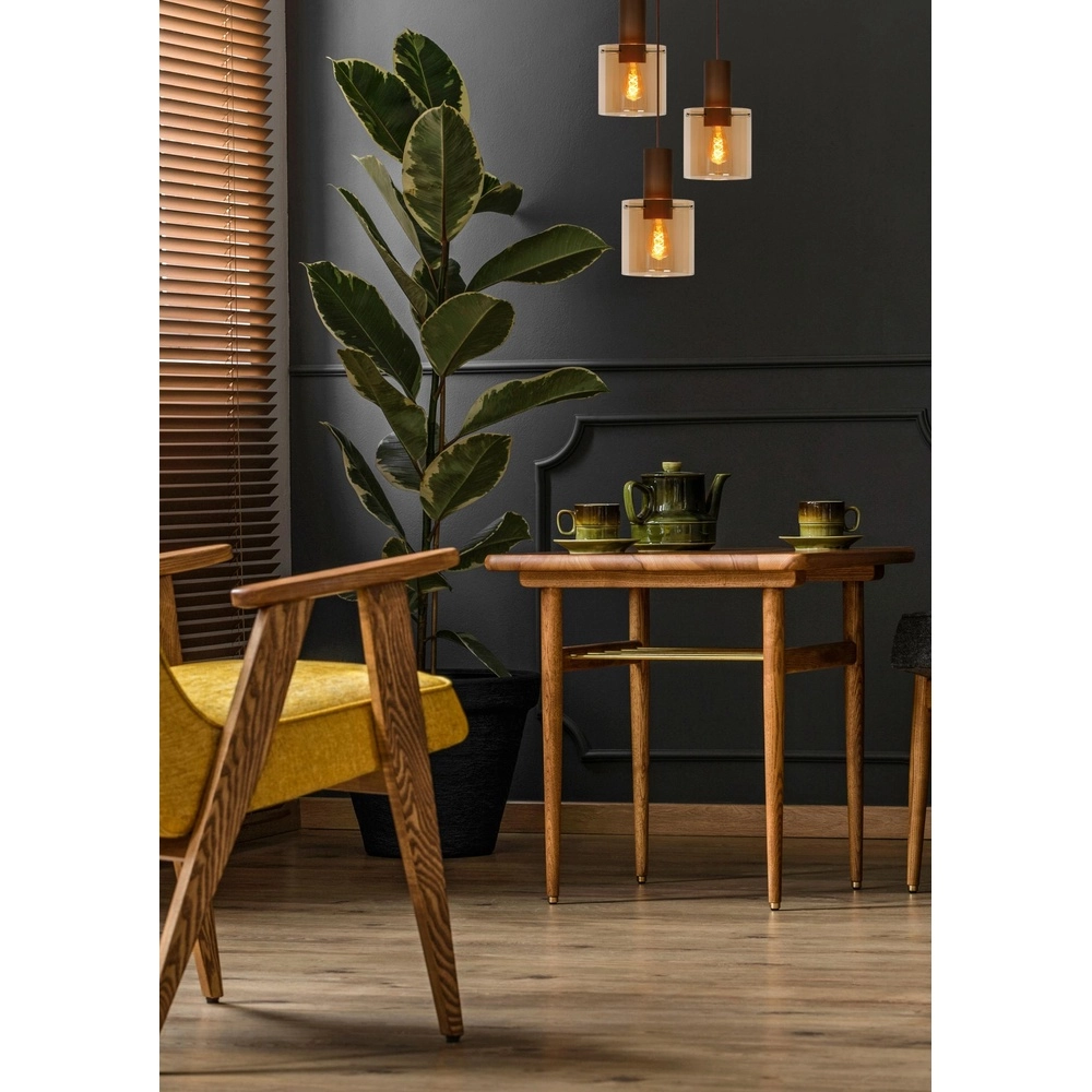 Pendant lamp Toledo Amber glass 3-lights Lucide 5411212740861