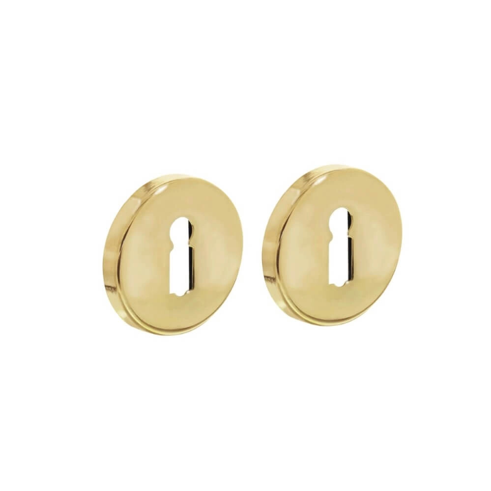Set of 2 key rosettes Tira round brass lacquered