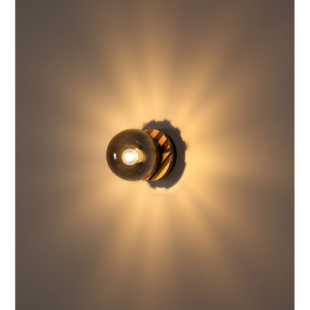 Ceiling lamp Parsons black with wood Globo 9007371576098