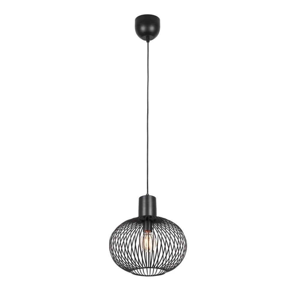 Wire pendant lamp Gila Ø 33cm - black