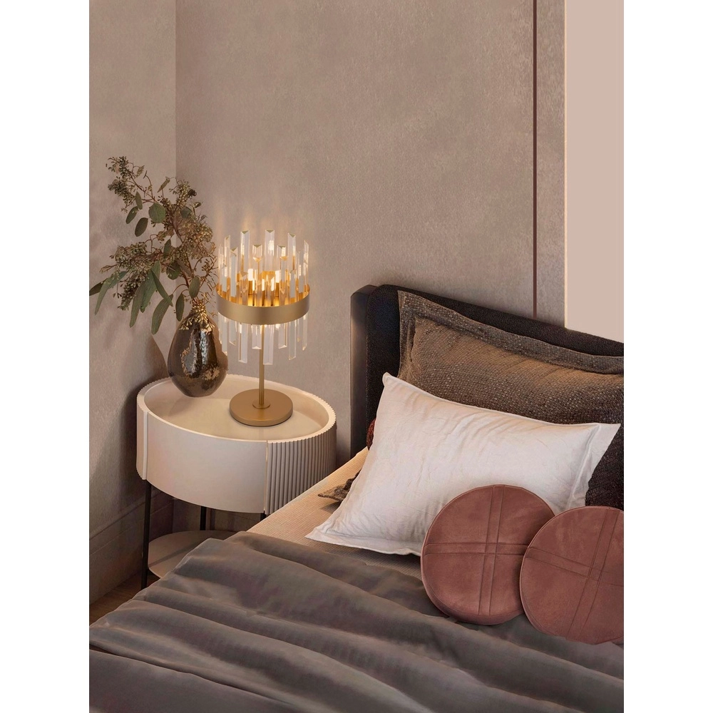 Golden table lamp Crown Ø 25cm