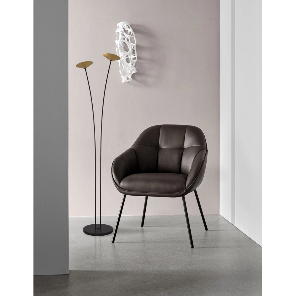 2-light floor lamp Ceppo black with gold Masterlight 8718121348032