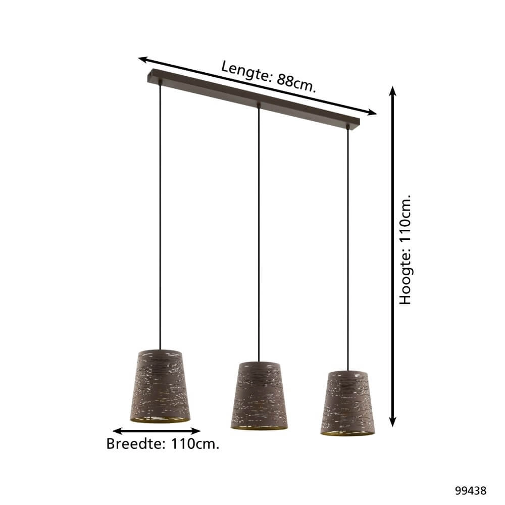 Dining table lamp Segezia 3-light Eglo 9002759994389