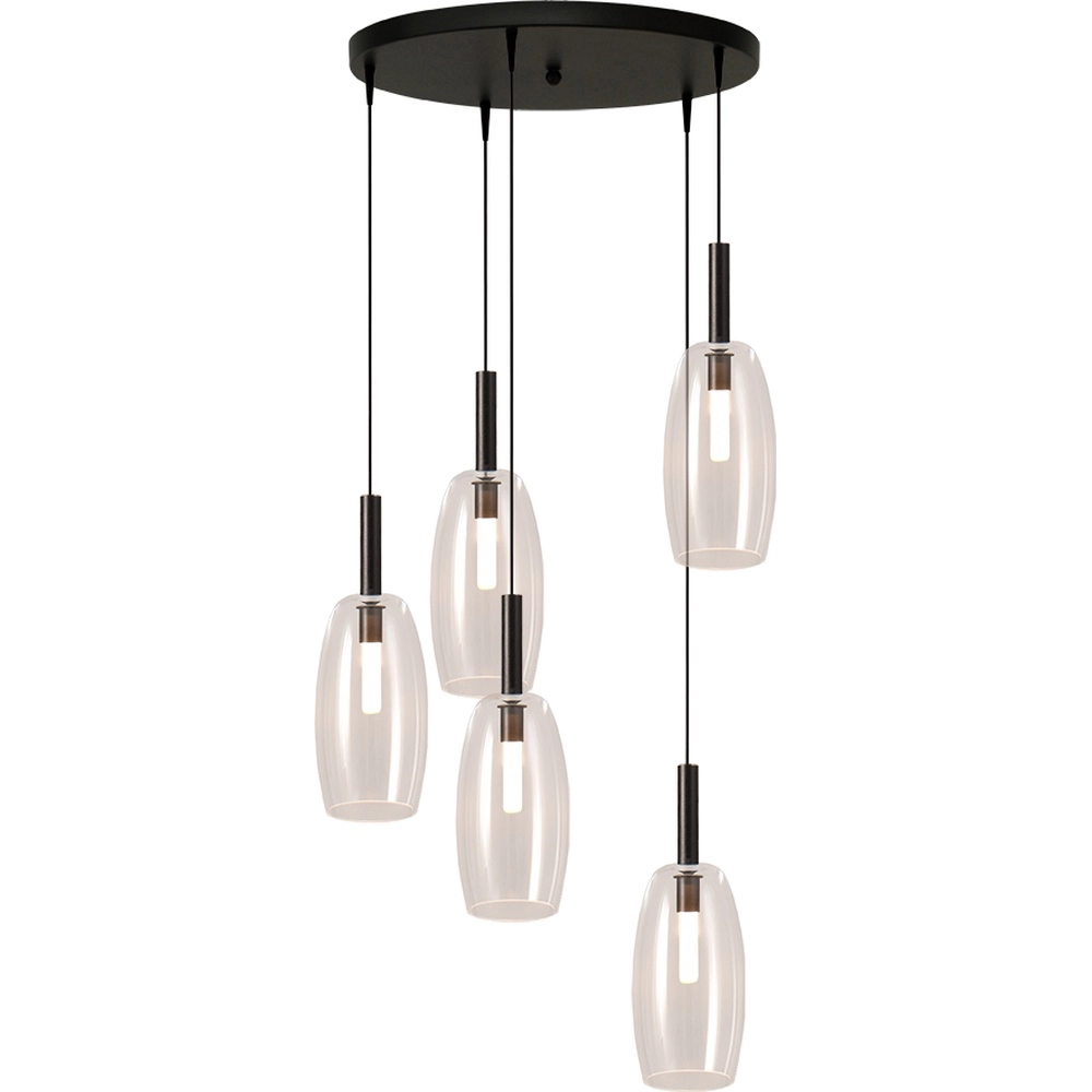5L vide pendant lamp Lido Olive with Ø 11.5cm clear glass
