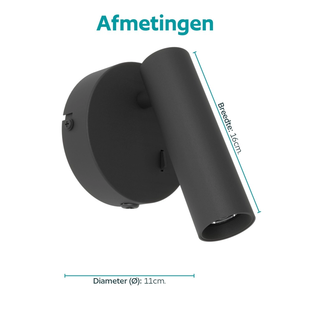 Surface-mounted spot Valproto Black Eglo 9008606392025