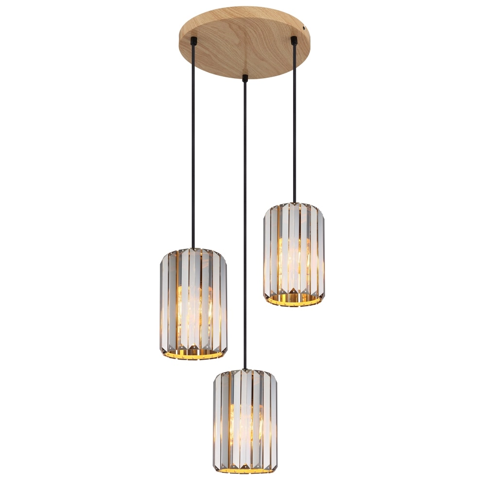Pendant lamp Run 3-light round