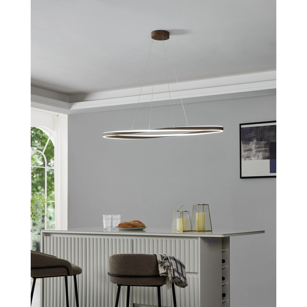 Design pendant lamp Camerota dark bronze oval