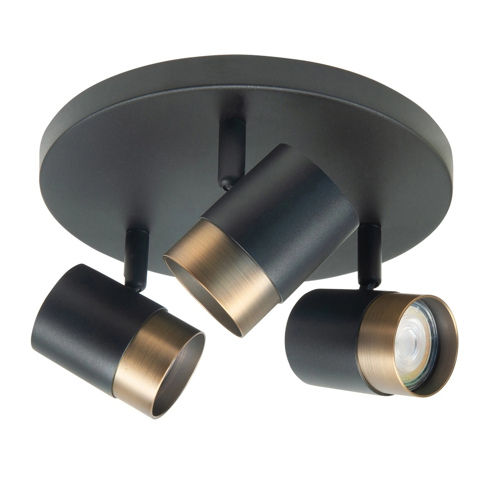 Mockery Savona black with copper bronze 3-light round