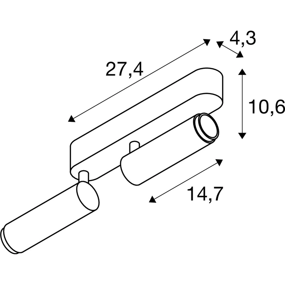 Surface-mounted spot Grip! M 2-light black 2700K SLV 4024163304580