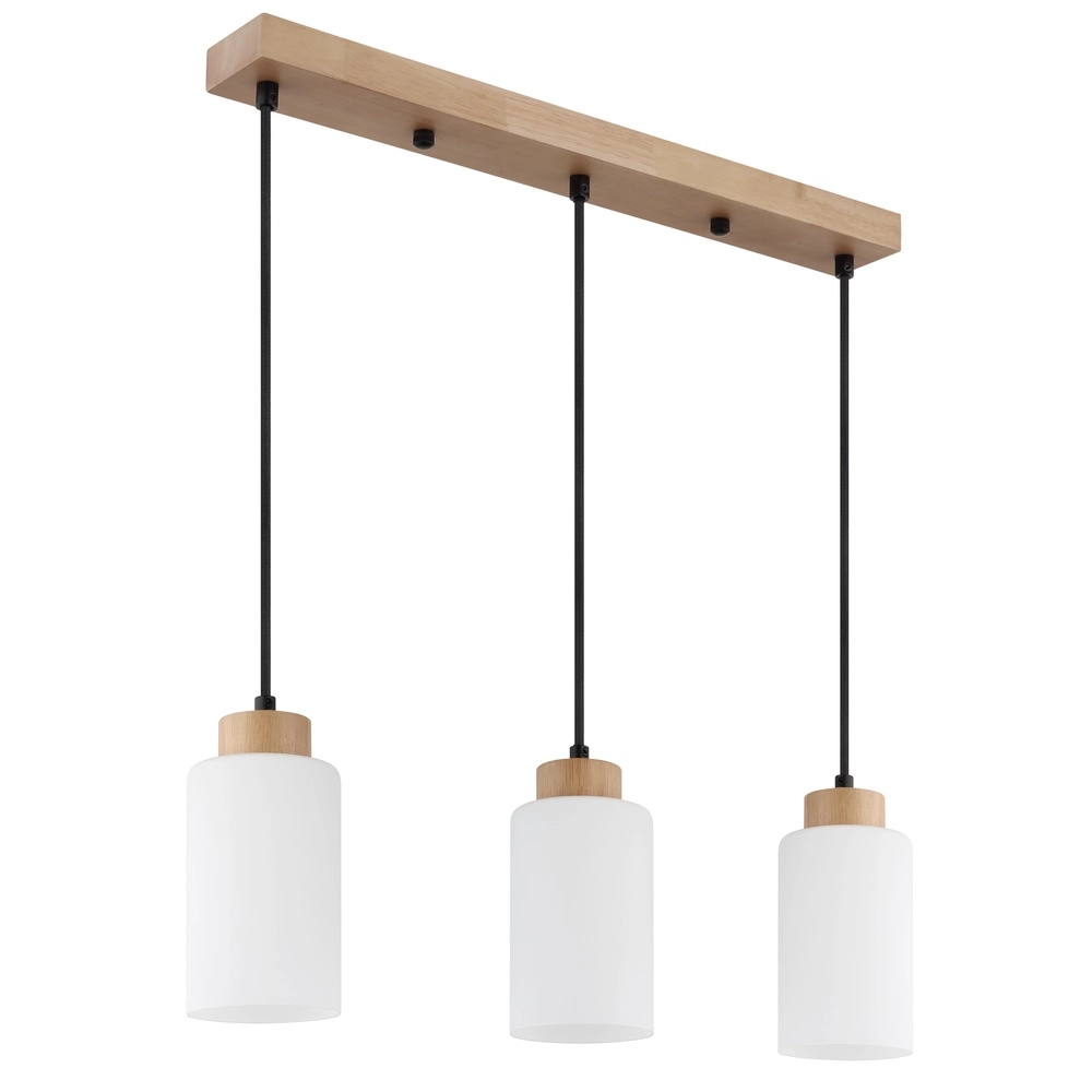 Pendant lamp Rowena 3-light wood Globo 9007371580248