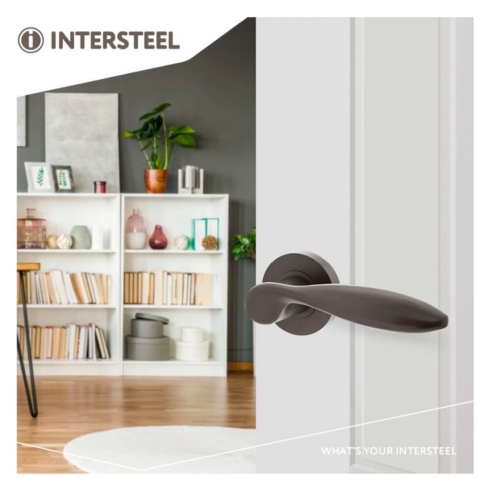 Shaped door handle George round anthracite Intersteel 8714186539514