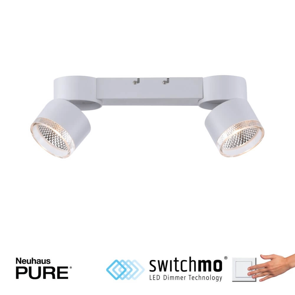 White ceiling lamp Pure Nola 2-light Paul Neuhaus 4012248374542