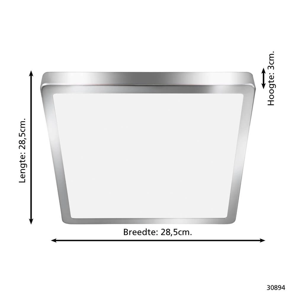 Square ceiling light Fueva 5 4000K stainless steel Eglo 9002759308940