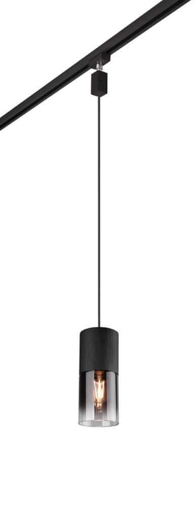 Pendant lamp Duoline with smoke glass elongated for rail Trio 4017807577518