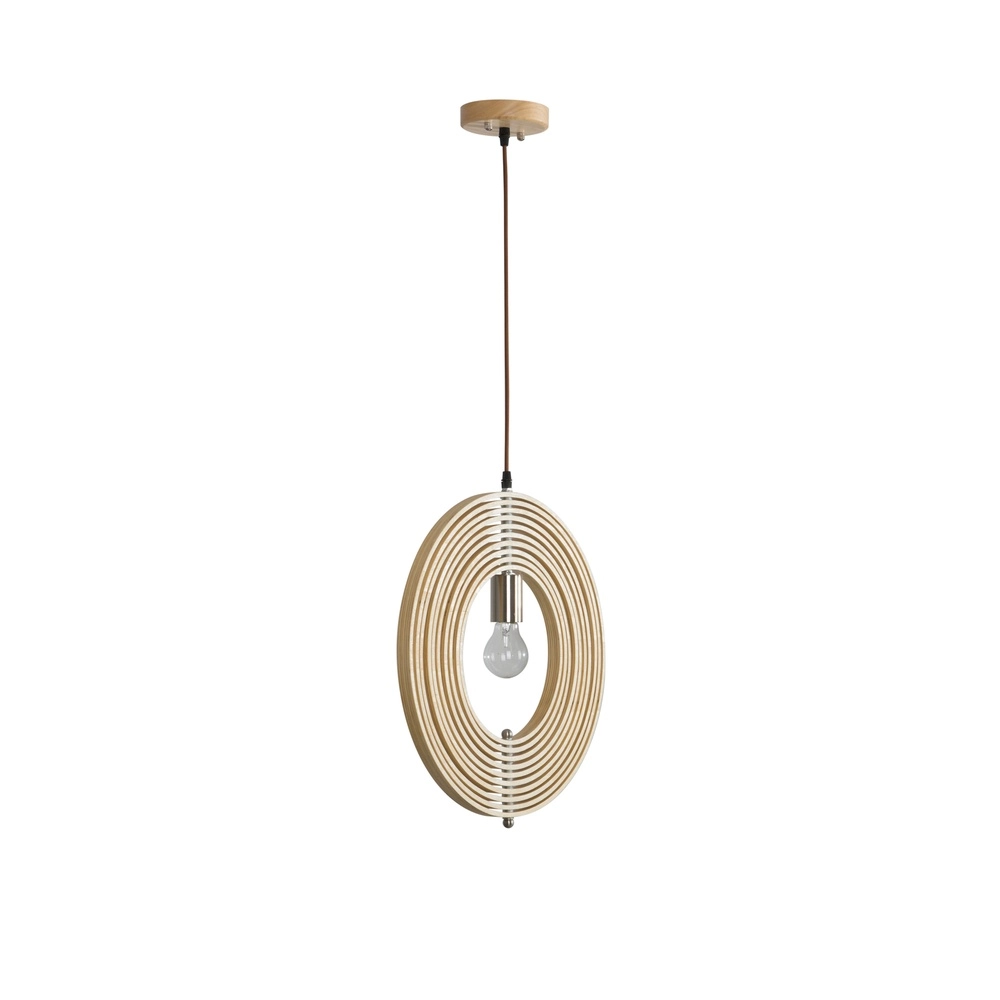 Modern pendant lamp Asco wood Ø 43cm Lyora 5212017424945