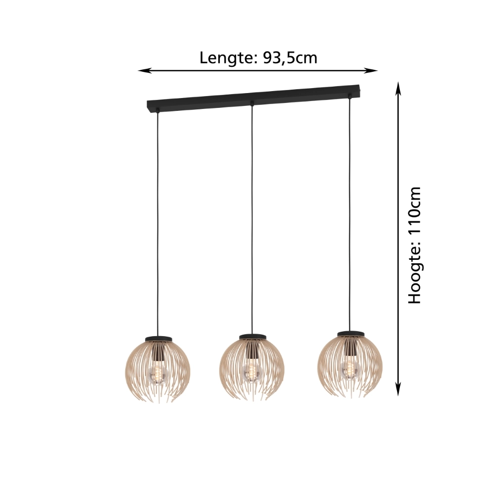 Design pendant lamp Alhabia 3-light sand brown Stars of Light 9008606353118