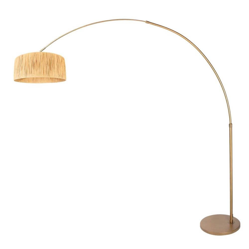Arc lamp Sparkled Light bronze with straw-colored shade Steinhauer 8712746179842