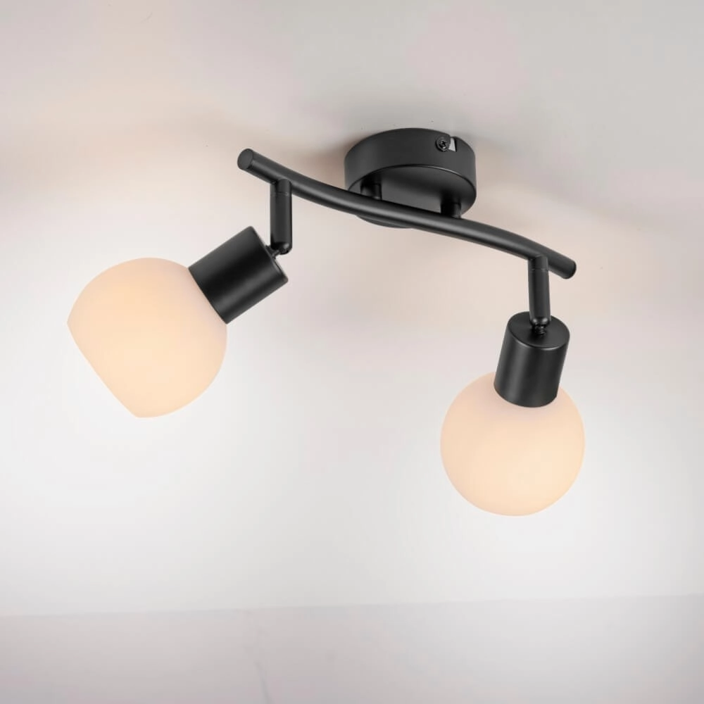 Black ceiling lamp Loki 2-light Just Light 4043689000769