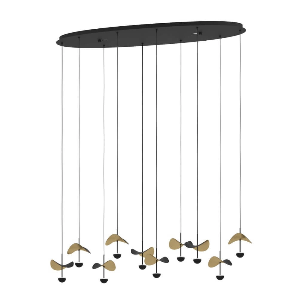 Oval hanging lamp Dracera black with gold Stars of Light 9008606270569