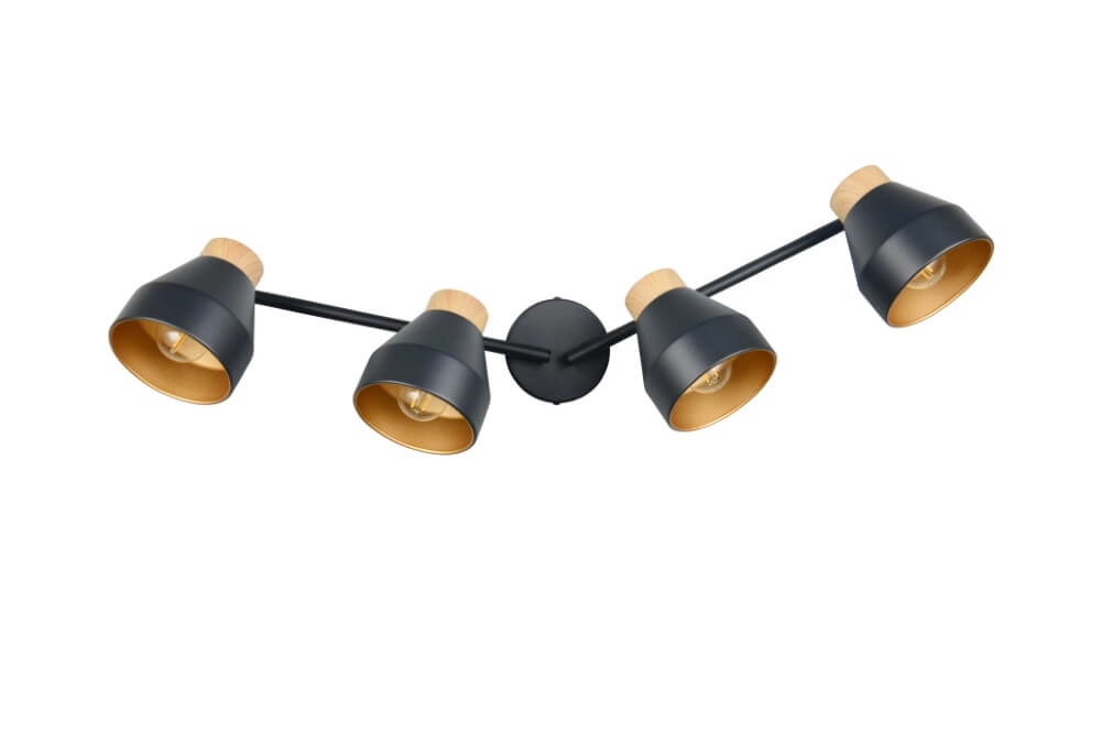 Design ceiling lamp 4-light Valentin black Trio 4017807637434