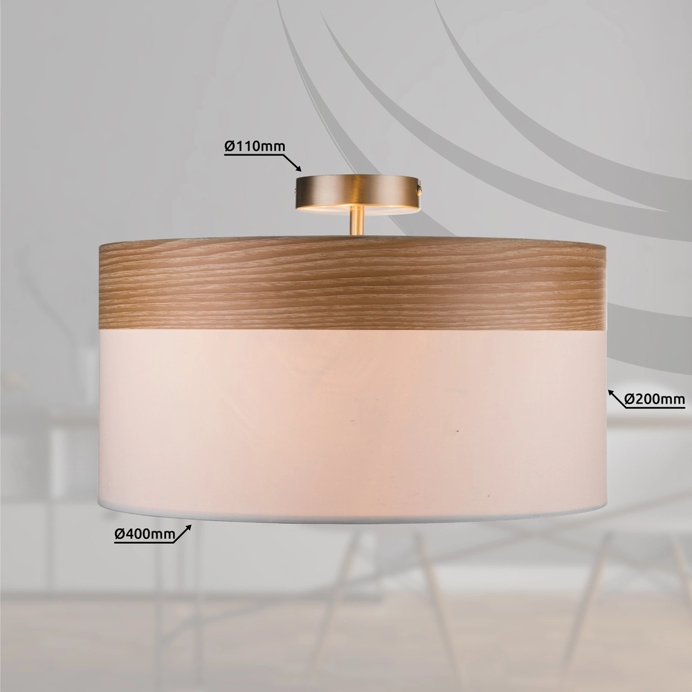 Ceiling lamp Chipsy with wood look Ø 40cm Globo 9007371334827