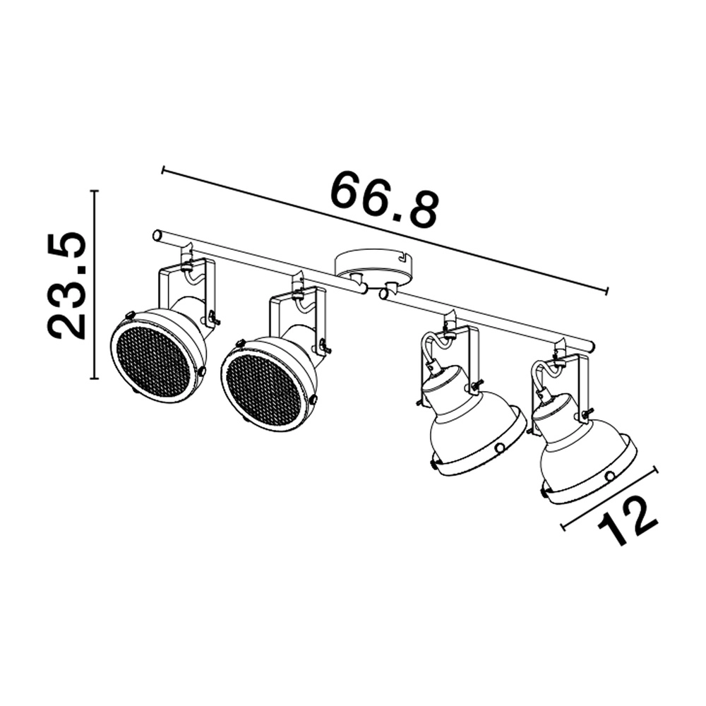 Ceiling lamp Ruvi 4-light black Lyora 5212017446381