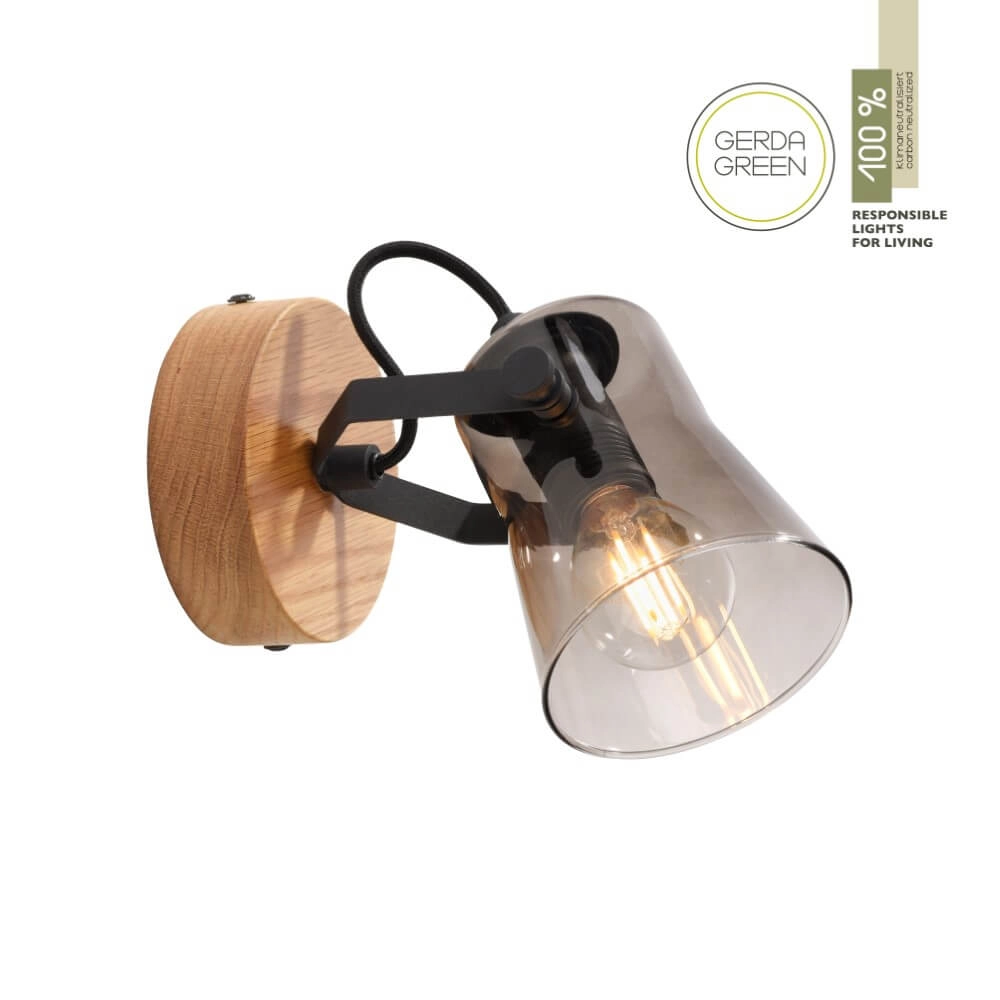 Wall lamp Green Langstrom wood Just Light 4043689994860