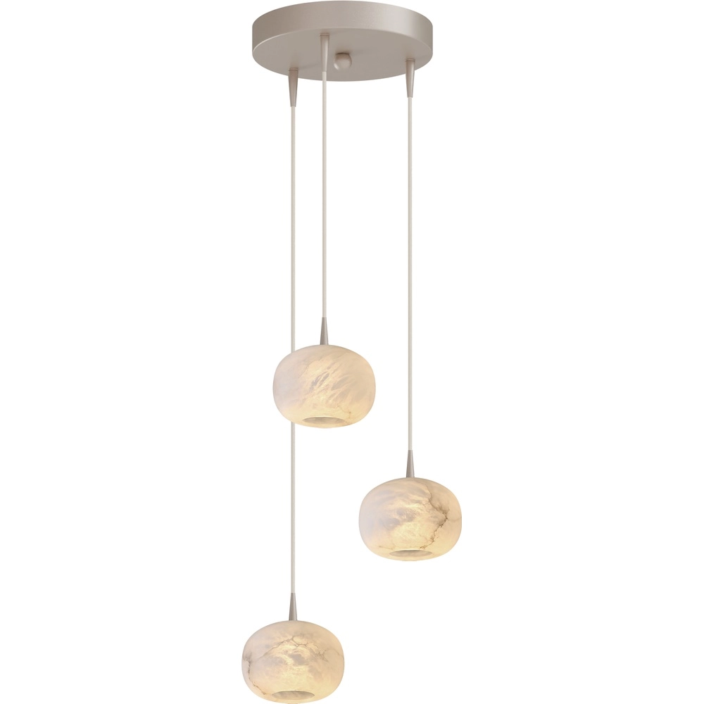 Design pendant lamp Alta 3-light beige terra