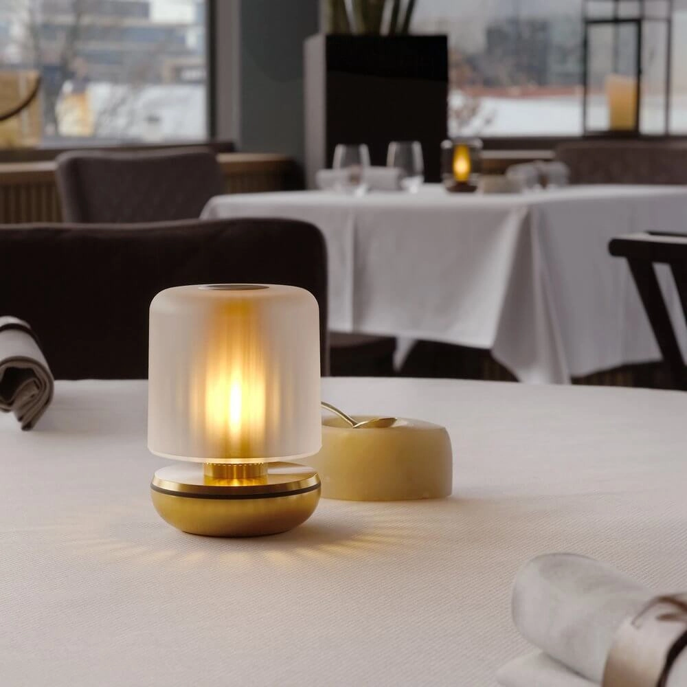 Rechargeable table lamp Firefly gold frosted Humble 6097522143159