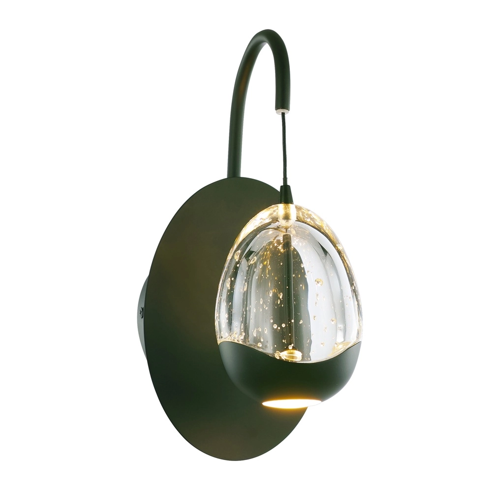Wall lamp Clear Egg Black with clear glass