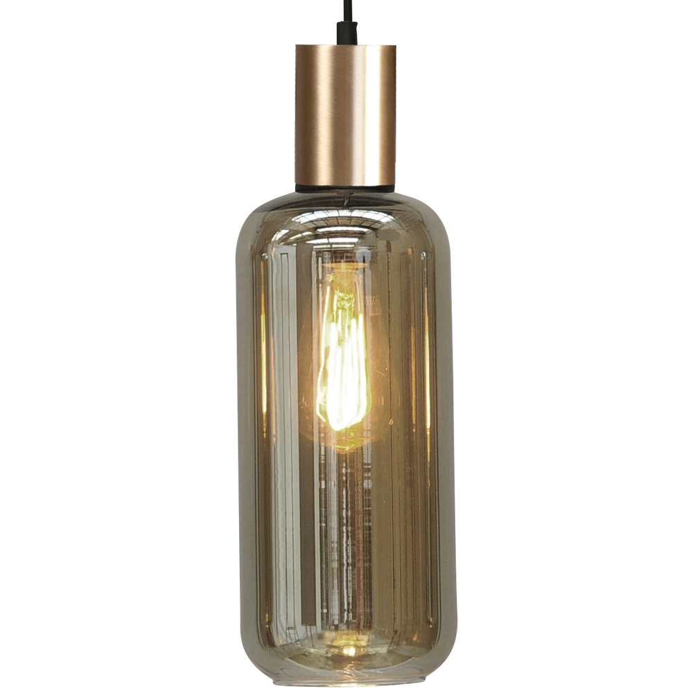Black hanging lamp with gold Bounty 3-light cylindrical glass Masterlight 8718121247724