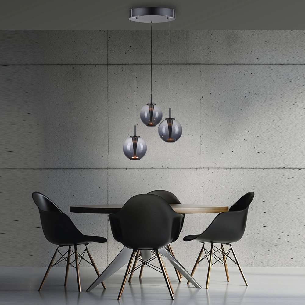Vide pendant lamp Pure E-Infinty Mystic Grey with smoke glass Paul Neuhaus 4012248398173