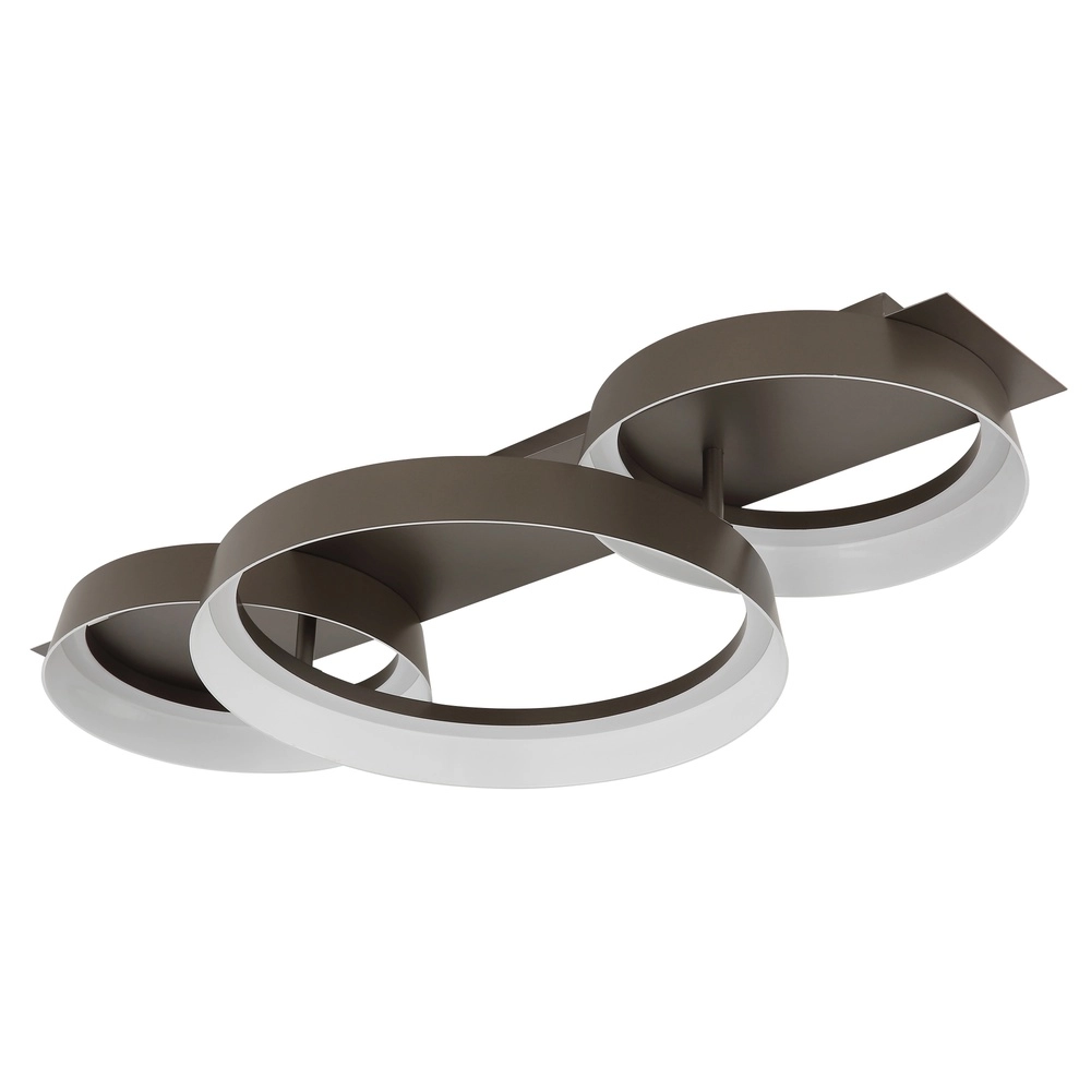 Sleek ceiling lamp Syrakus coffee brown 3 rings Globo 9007371576081