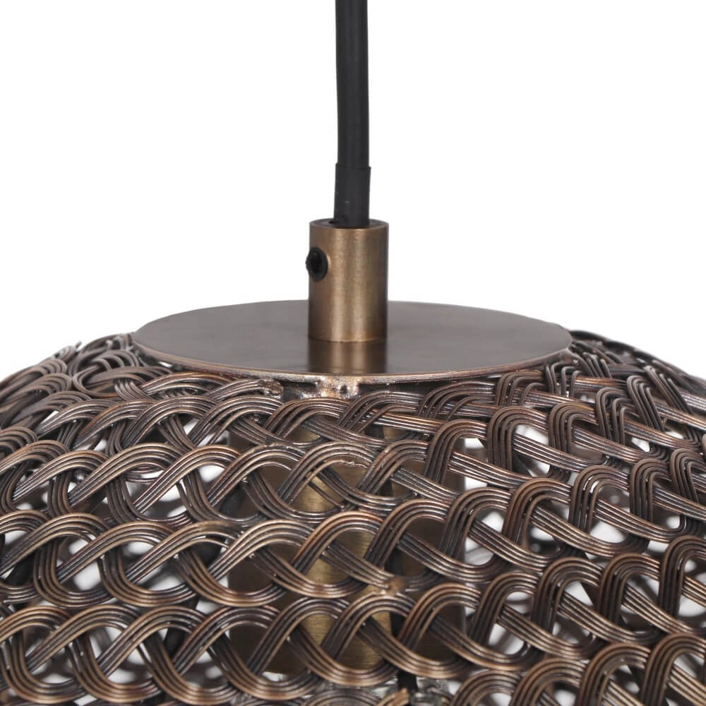 Black rattan pendant lamp Kamara Ø 36cm Trio 4017807617344